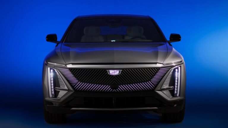 Front facing view of the new Cadillac Lyriq EV