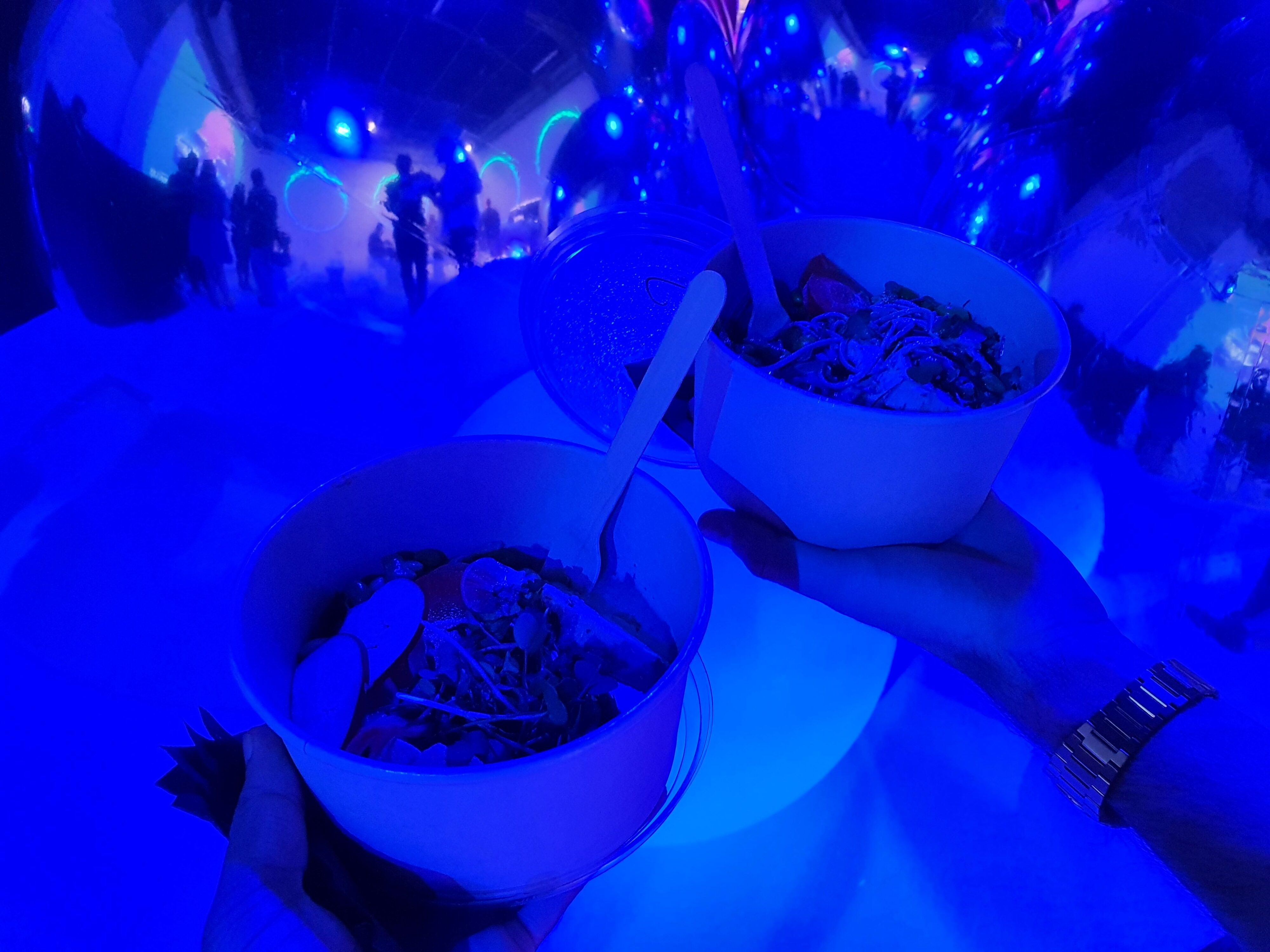 A range of spicy salads were our dinner offering at Mini's sensory experience 2022.