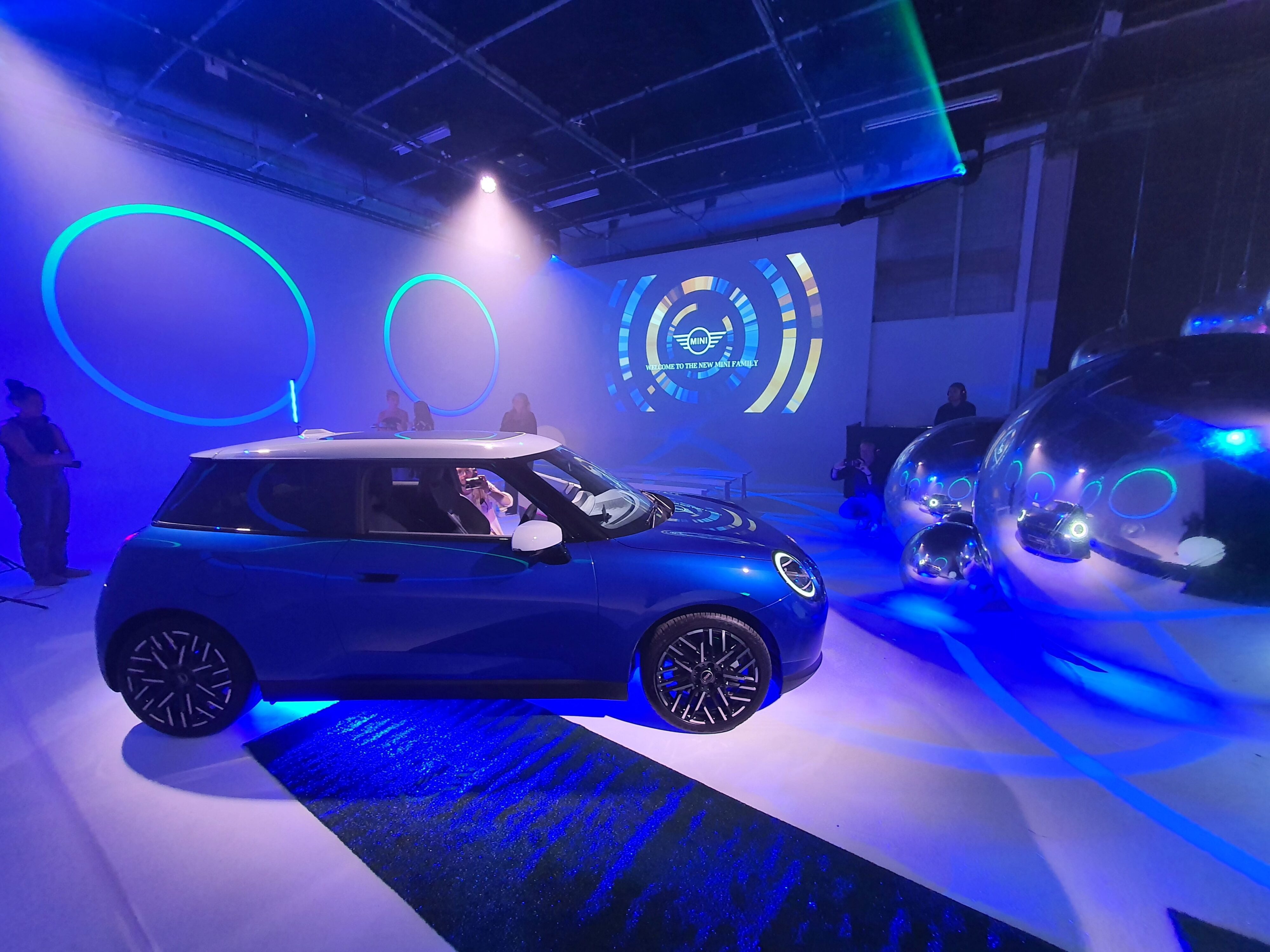 A wide angle shot of the sensory experience room as part of Mini's new design language unveiling.