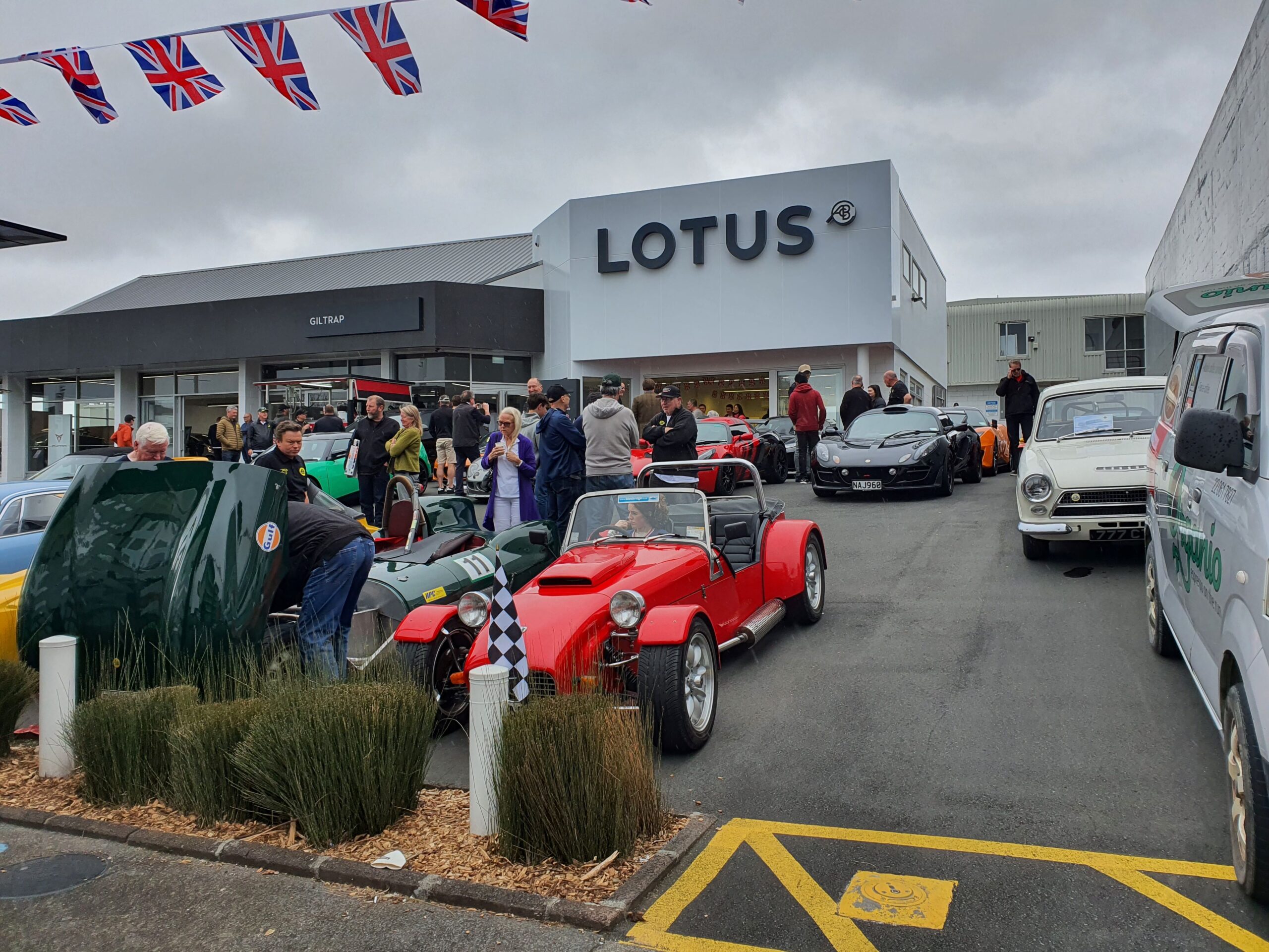 A photo of Lotus Cars Auckland at the Lotus 75th Anniversary celebrations in Auckland.