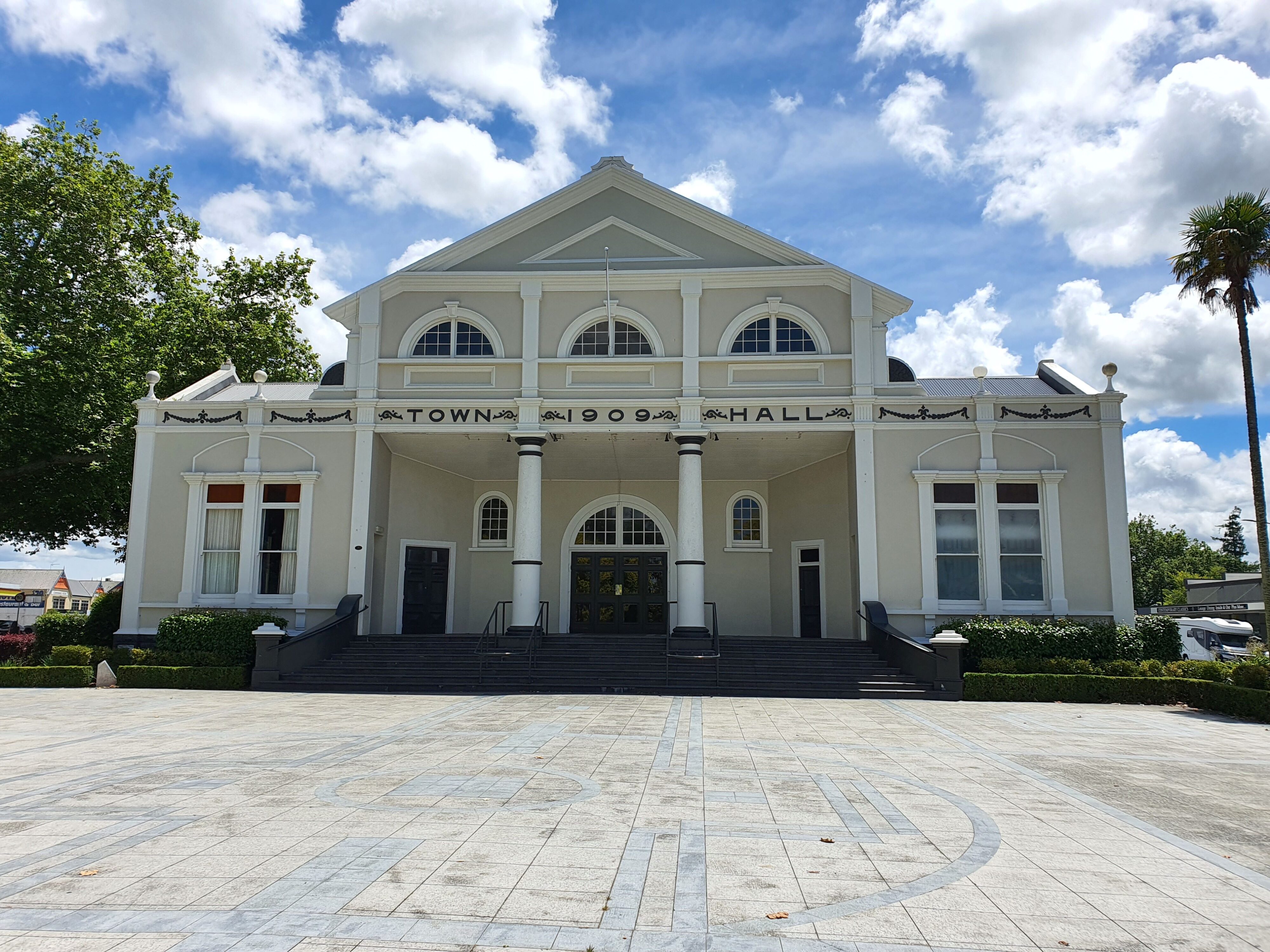 Photo of the Town Hall in Cambridge, Waikato, New Zealand.