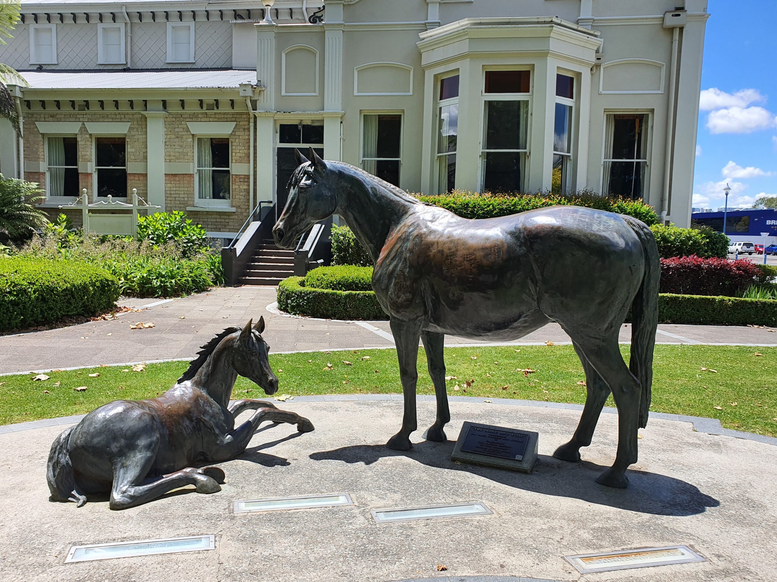 Photo of a horse and mare statue in Cambridge, Waikato, New Zealand.