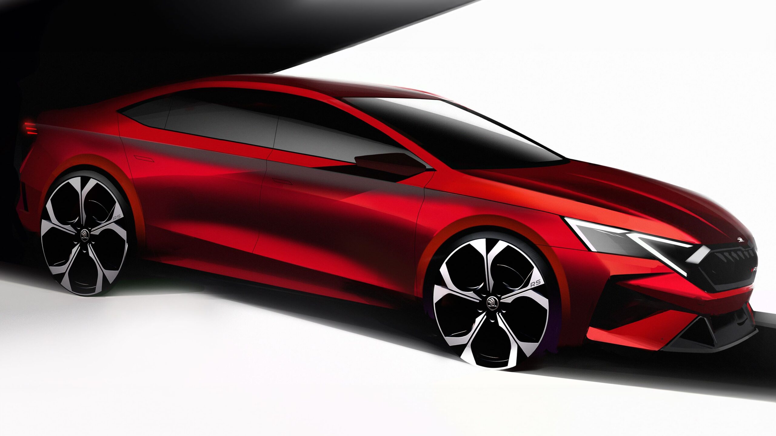 Sketch of a Skoda Octavia RS to be unveiled later in February.