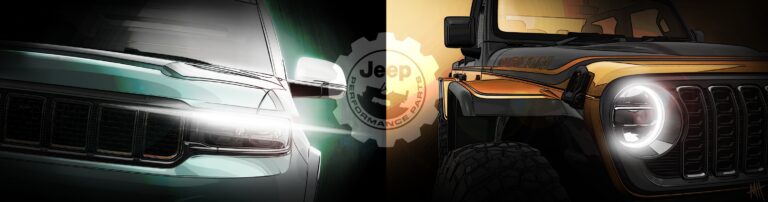 A teaser image of the two Jeep concepts being displayed at the annual Jeep Easter Safari in 2024.