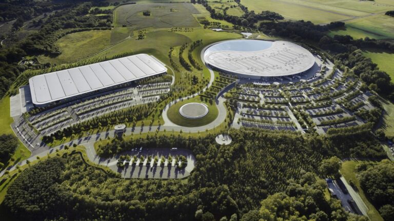 An overhead photo of McLaren's plans for this home in Woking.