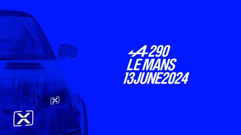 A teaser photo of the save the date for the unveiling of the new Alpine A290.