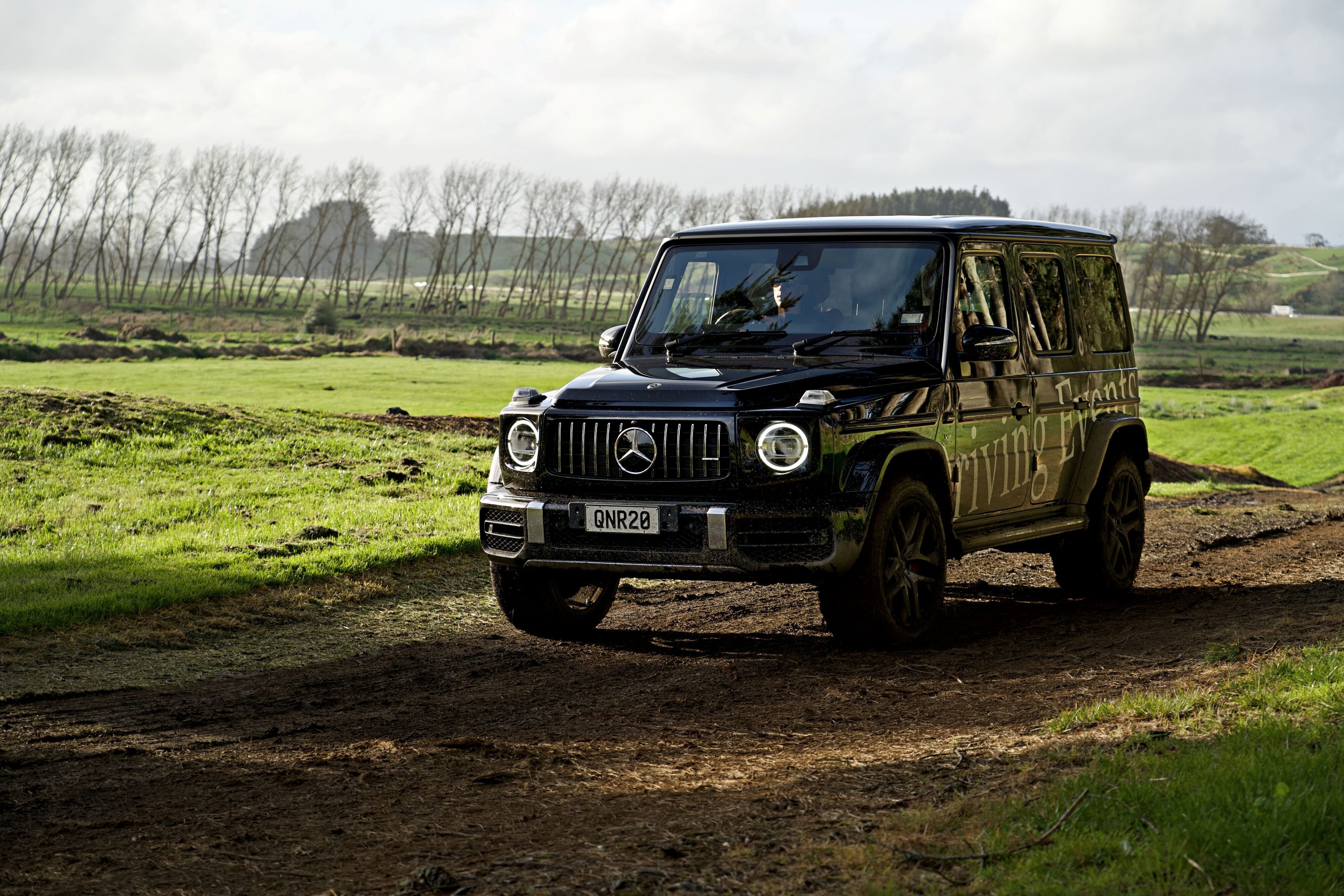 A Mercedes-Benz G63 AMG off-roading at Hampton Downs off-road park at the Mercedes-Benz Driving Event in August 2024.
