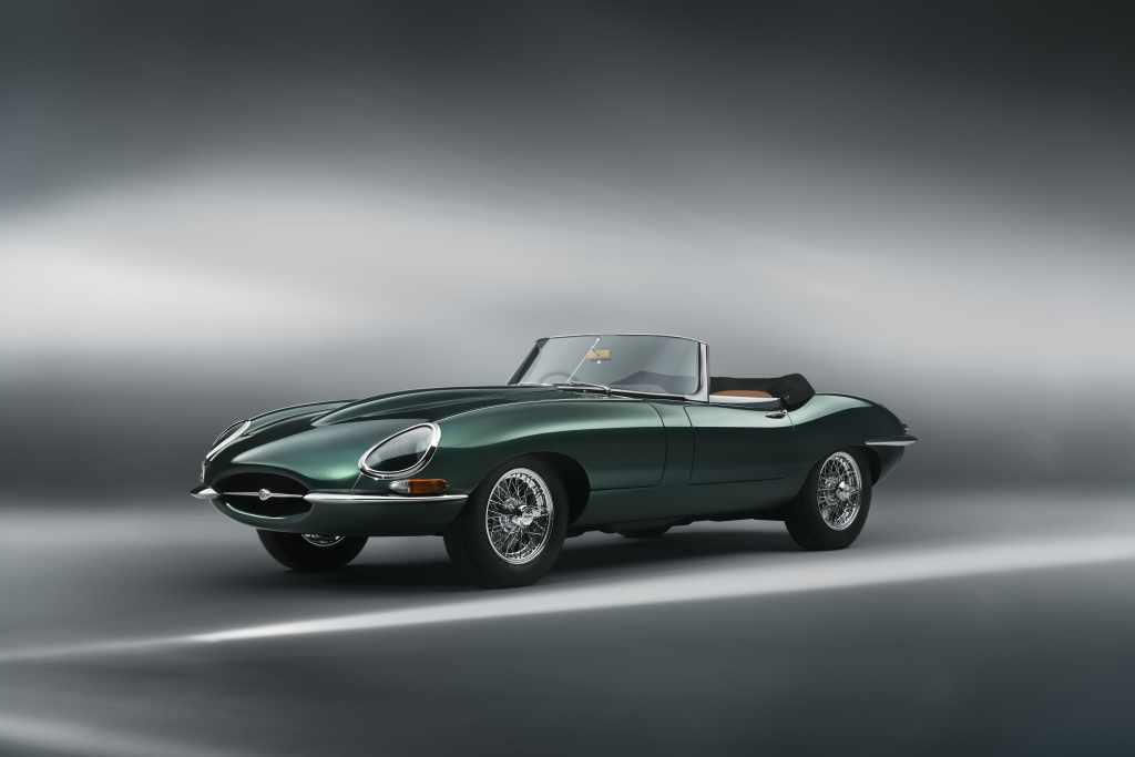 A 2024 Jaguar E-type drophead coupe in Signet Green.