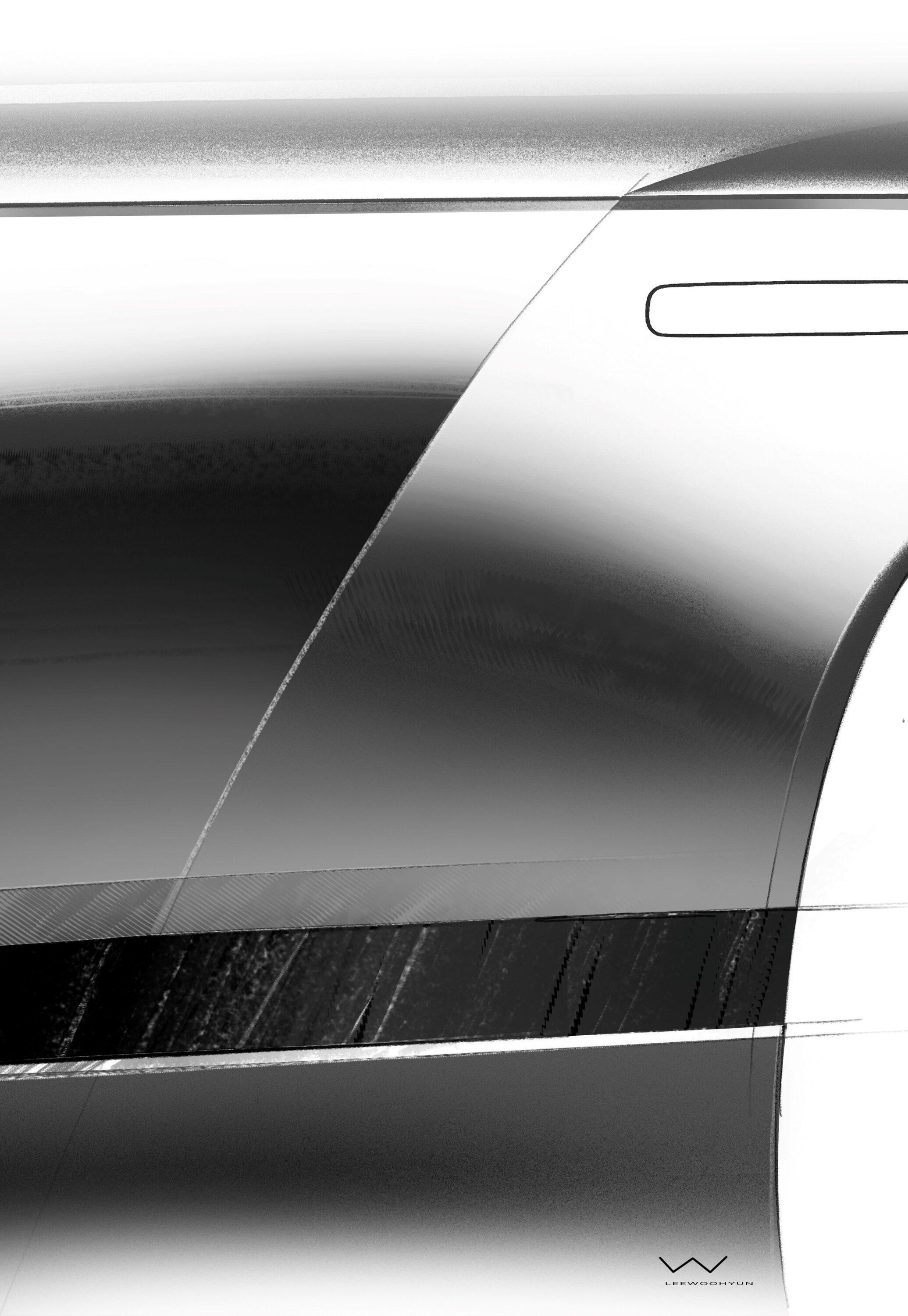 Teaser image of a side door panel on an upcoming Hyundai IONIQ 9.