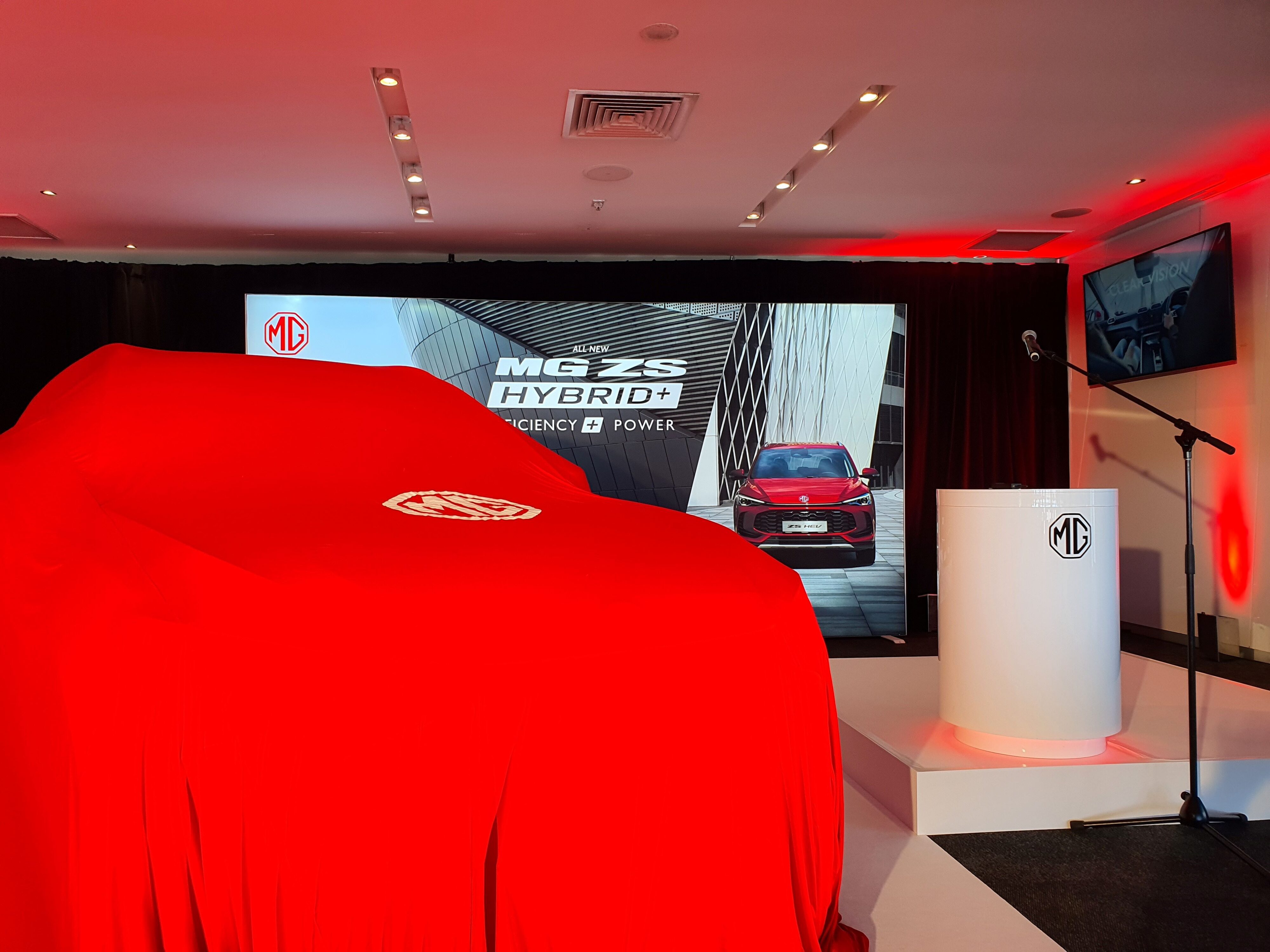 A photo of the new MG ZS Hybrid+ at its New Zealand launch in November, 2024.