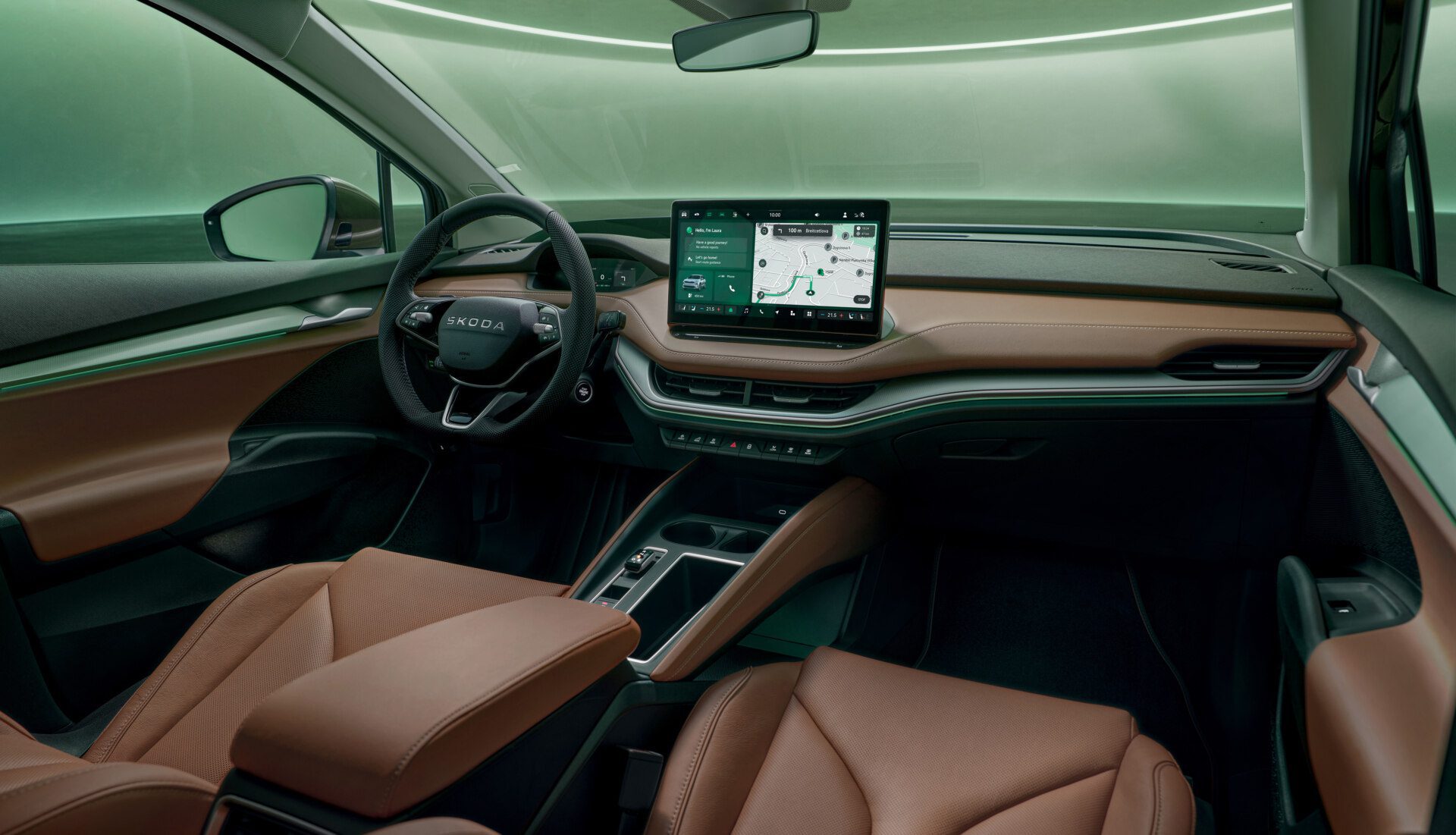 Interior view of the new Skoda Enyaq.