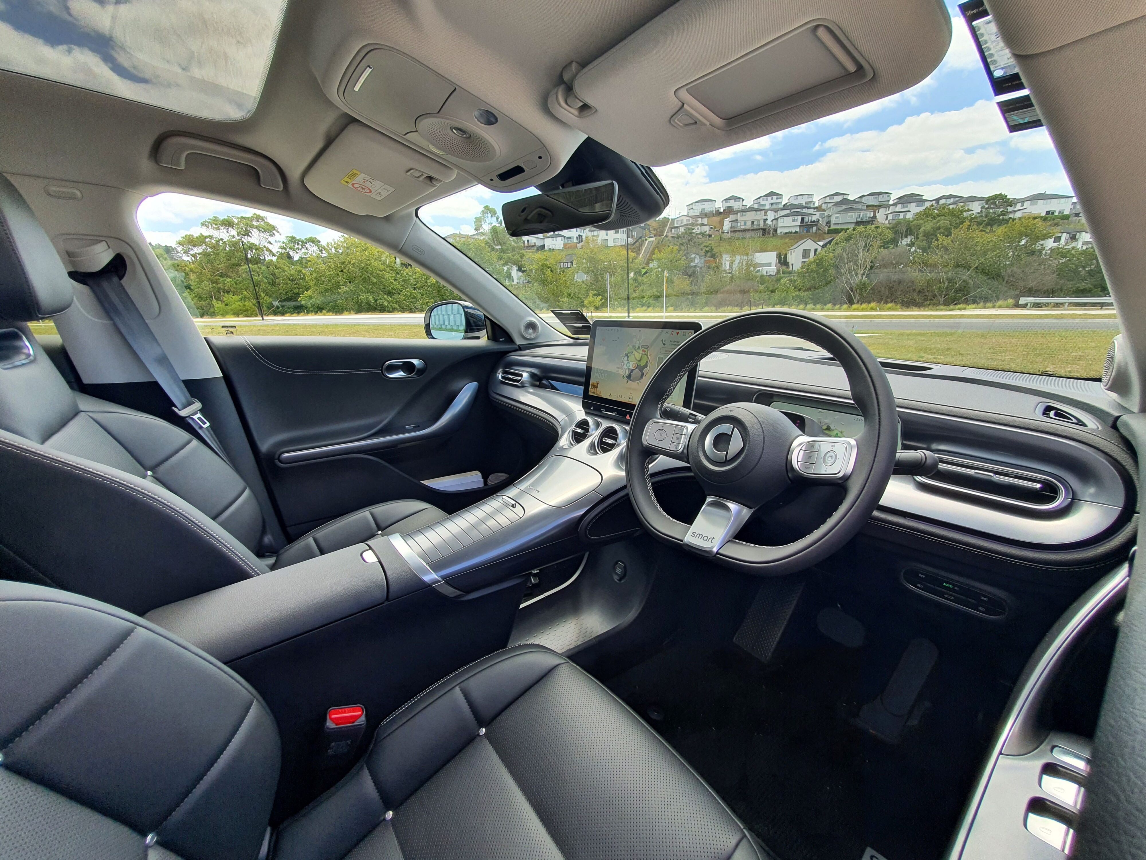 Interior of a smart #3 Premium photographed during the day.