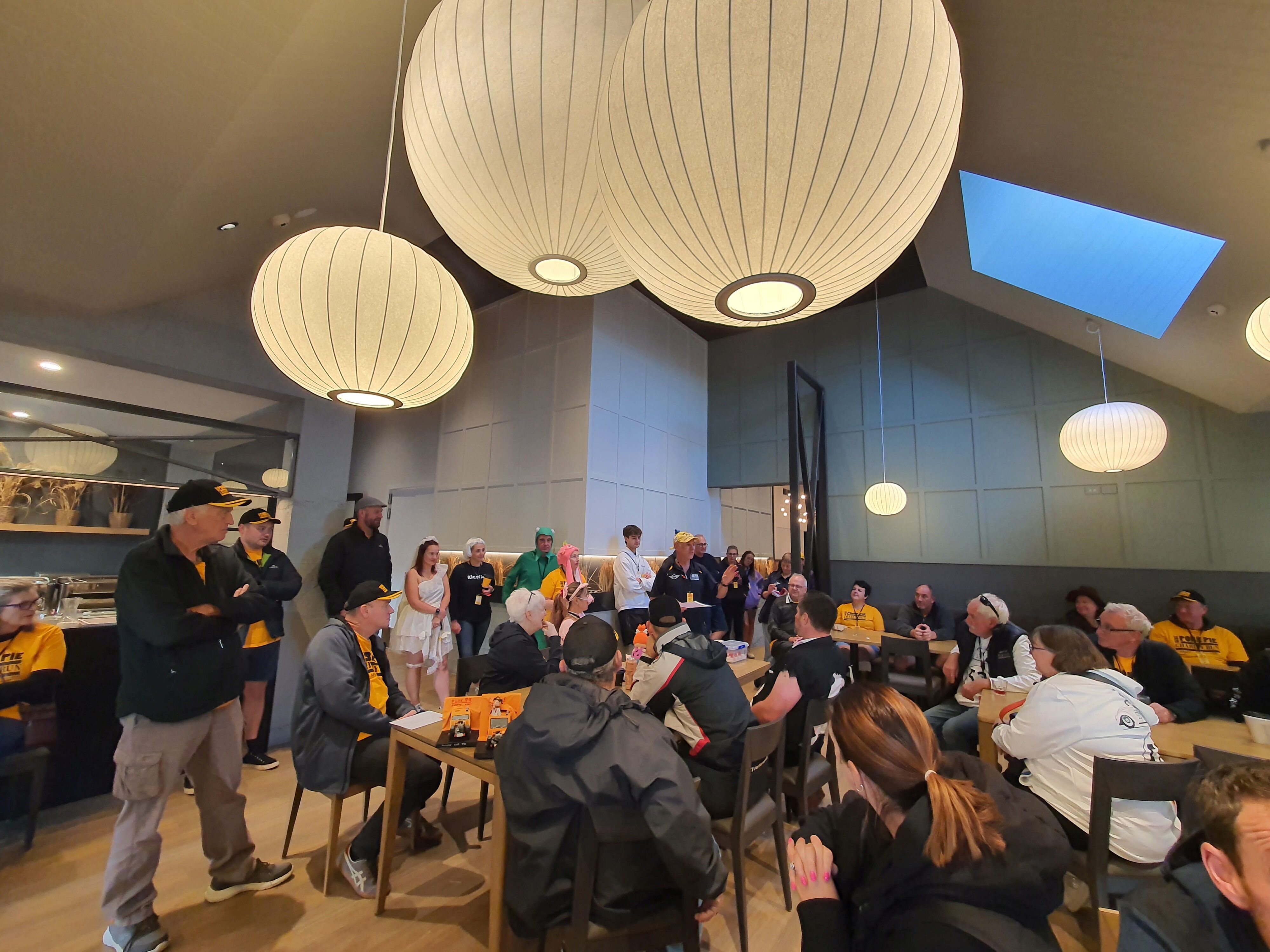 The drivers briefing on the last day of the 2025 Pork Pie Charity Run.