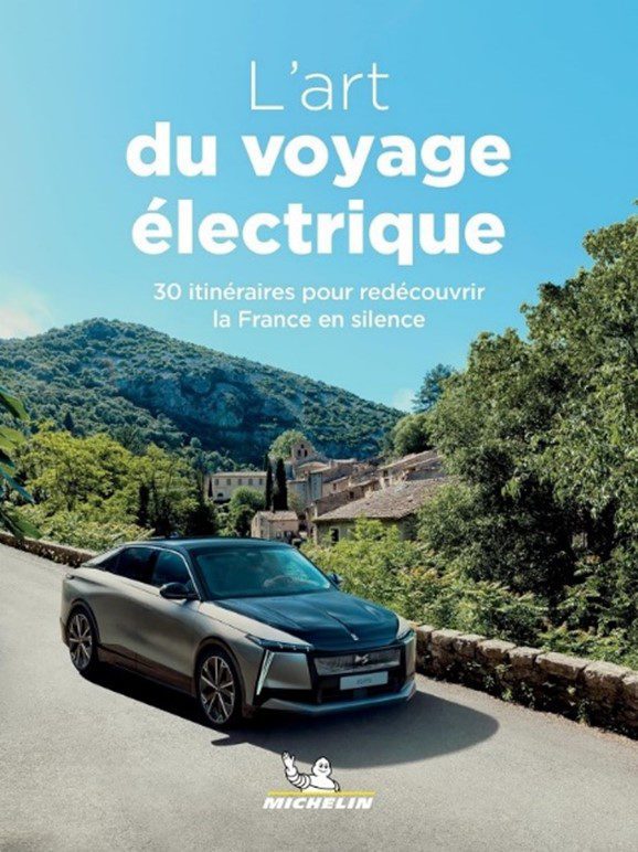 A photo of a DS vehicle in the French countryside for the collaboration between DS and Michelin.