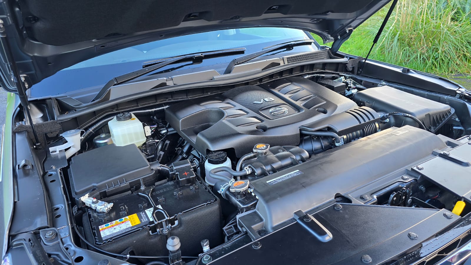 A photo of the 5.3L V8 engine under the bonnet of a 2025 Nissan Patrol V8.