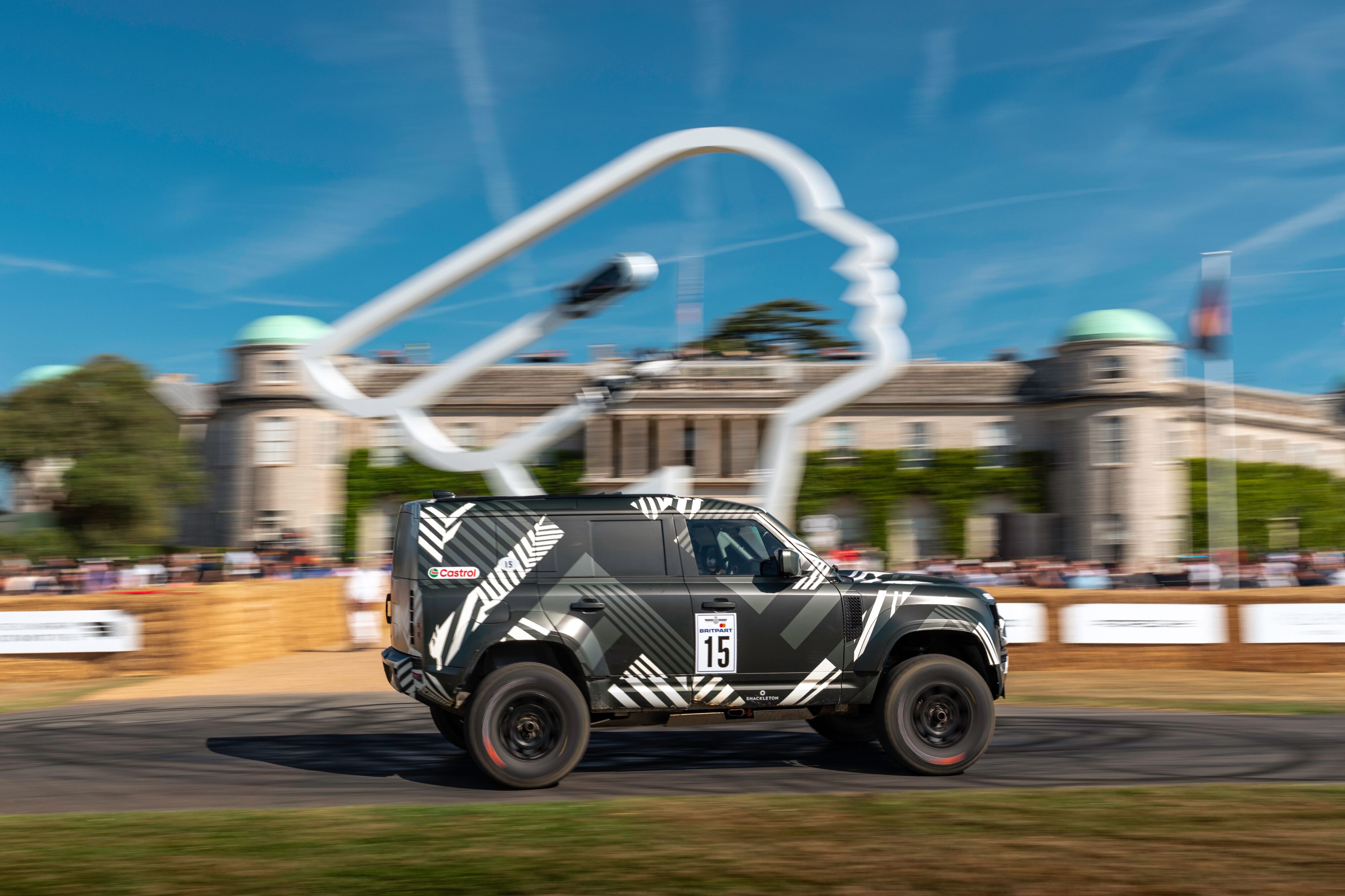 A photo of the Defender Dakar D7X-R at Goodwood Festival of Speed 2025.