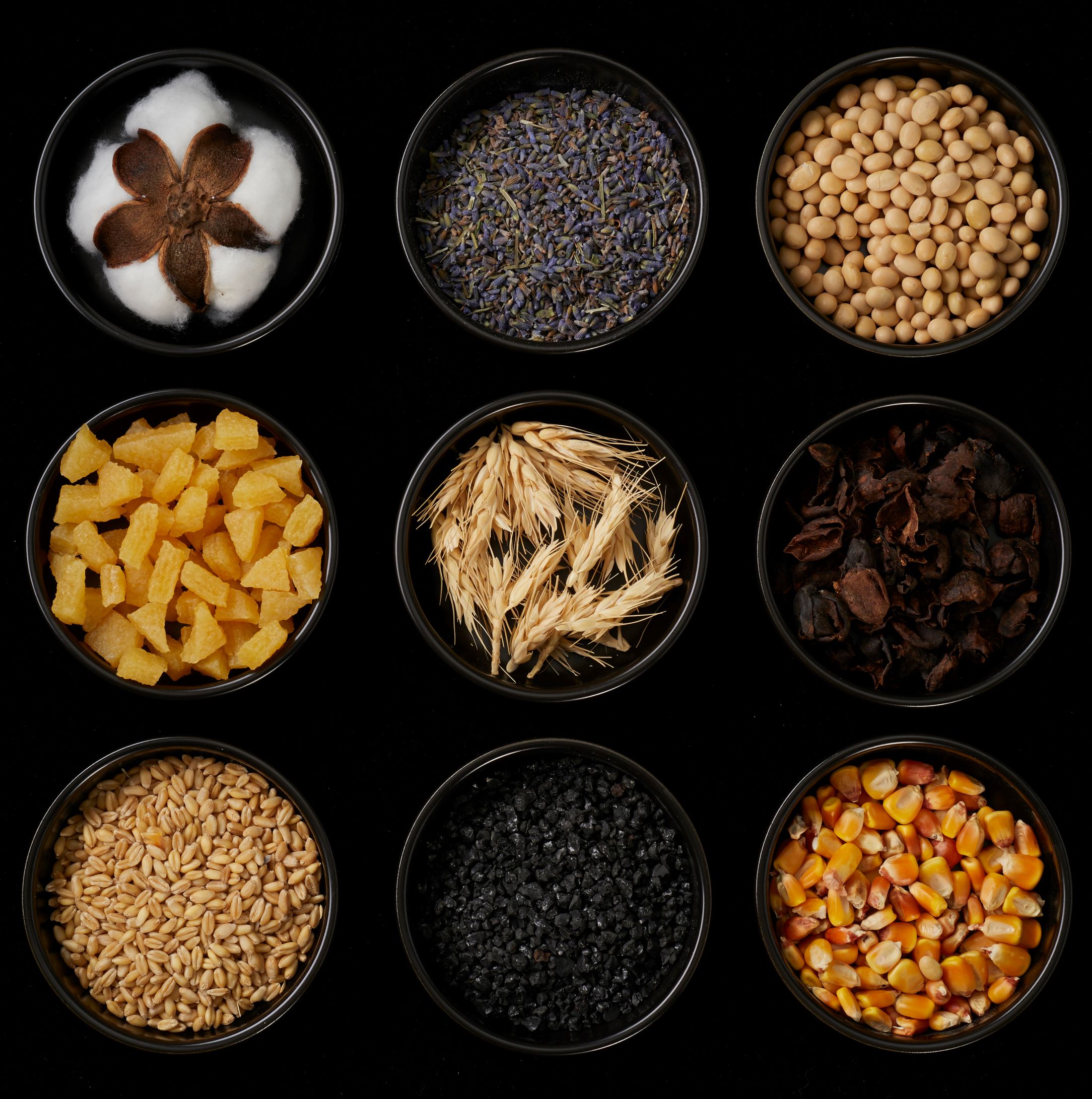 A photo of alternative materials being tested by Hyundai Cradle as an alternative to leather interiors.