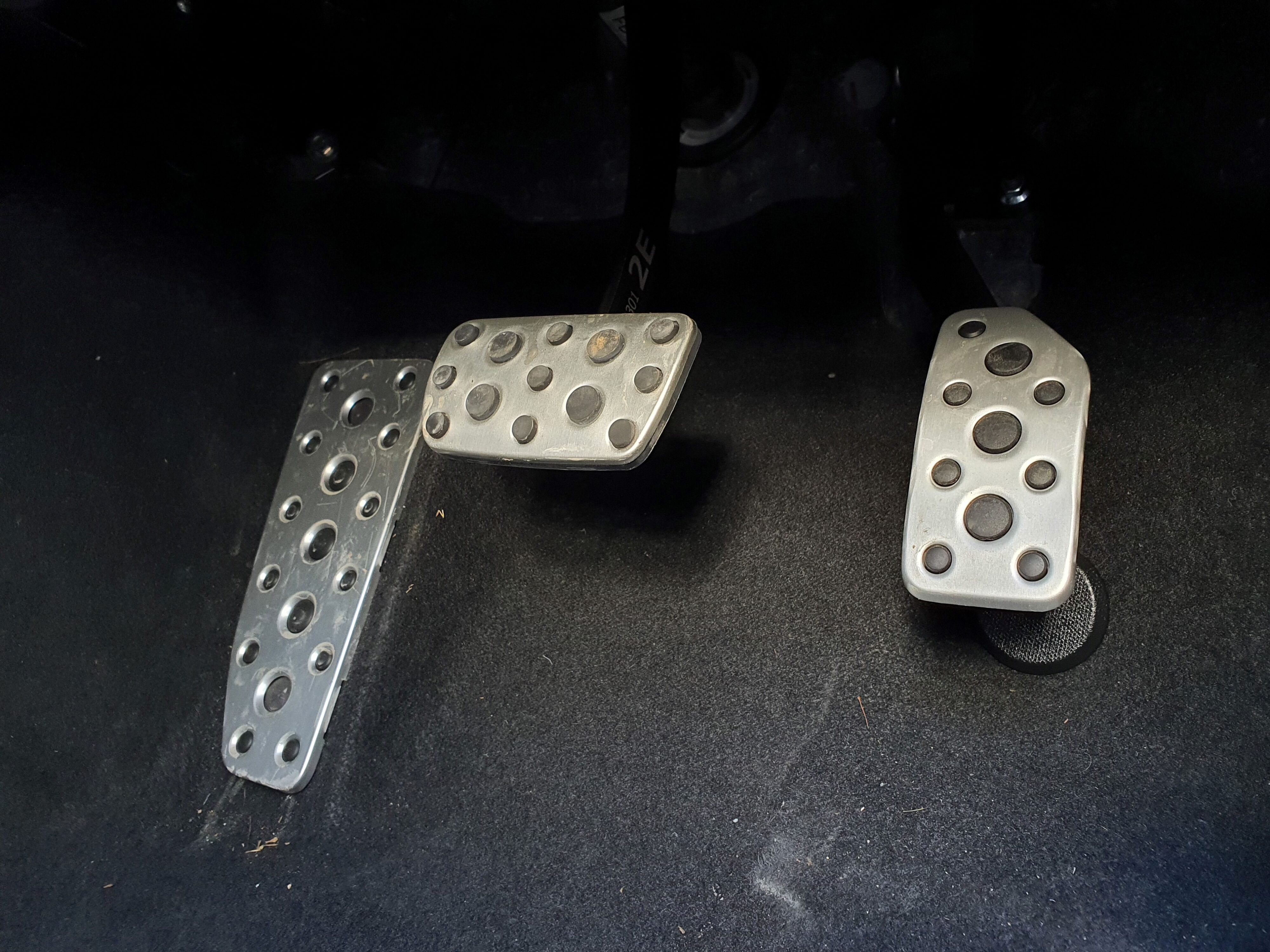 Metal pedals on the interior of a 2025 Subaru WRX GT tS Wagon.