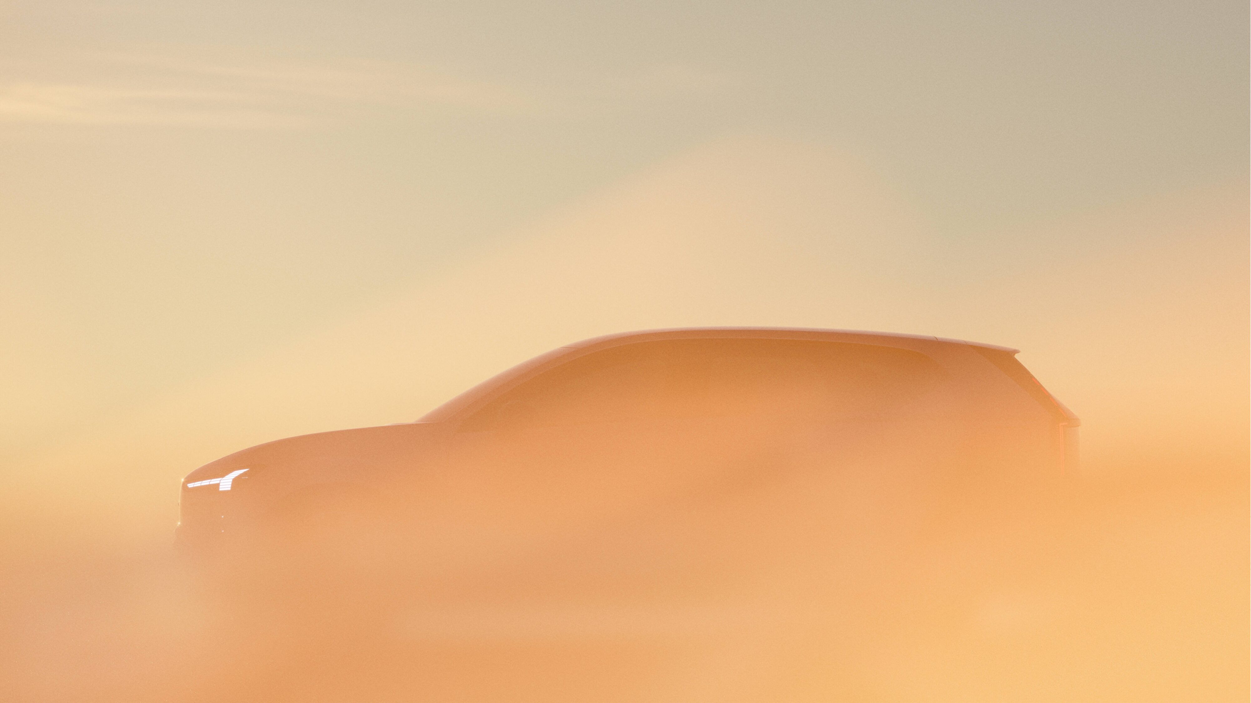 A teaser image of the soon to be released Volvo EX60.