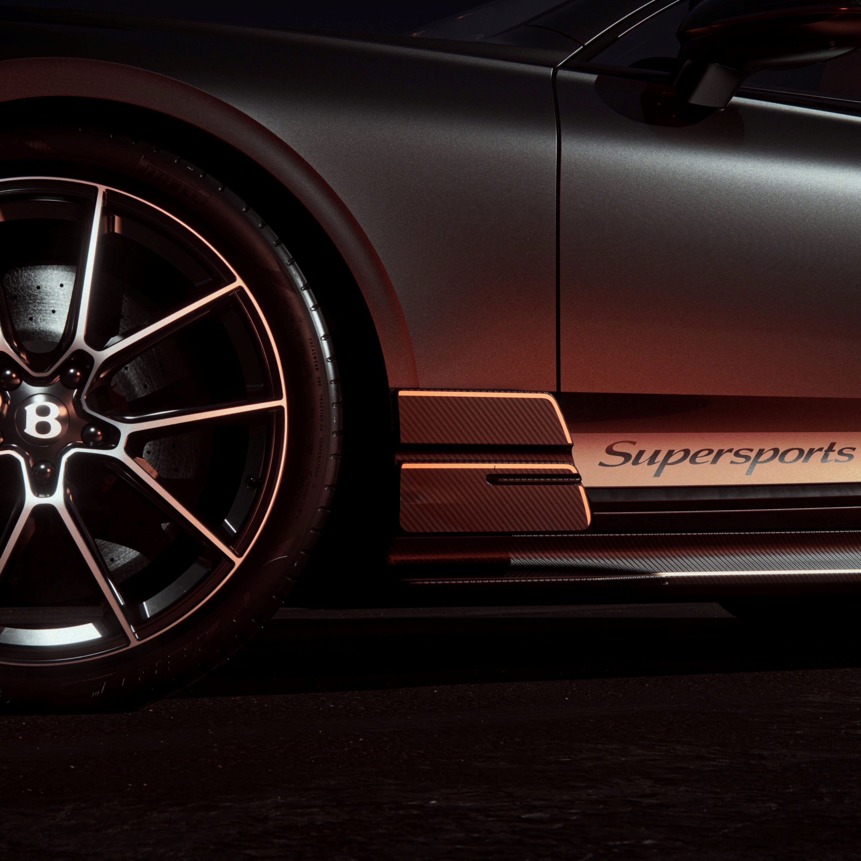 A teaser image of the upcoming Bentley Continental Supersports.
