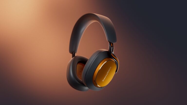 A photo of the new Bowers & Wilkins Px8 S2 McLaren Edition headphones.